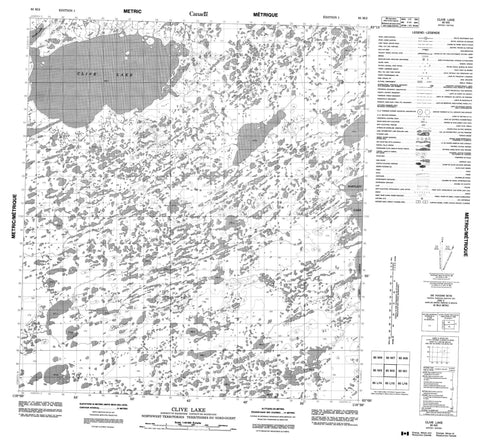 085M02 Clive Lake Canadian topographic map, 1:50,000 scale