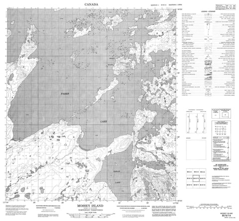 085N14 Mossey Island Canadian topographic map, 1:50,000 scale