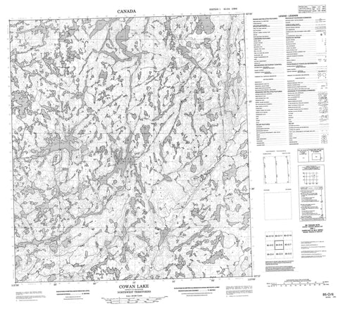 085O06 Cowan Lake Canadian topographic map, 1:50,000 scale