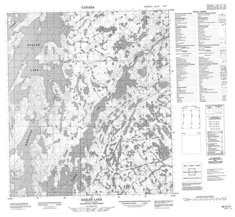 085O13 Basler Lake Canadian topographic map, 1:50,000 scale