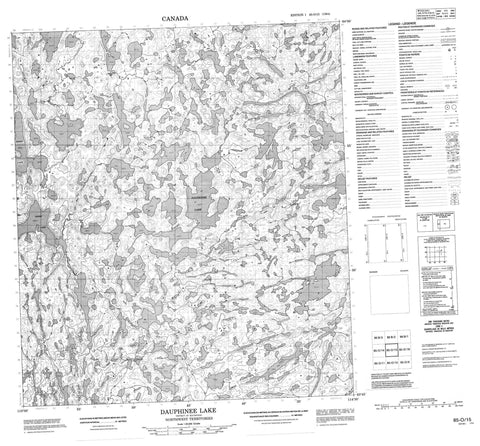 085O15 Dauphinee Lake Canadian topographic map, 1:50,000 scale