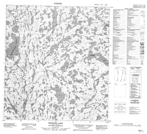 085P01 Spencer Lake Canadian topographic map, 1:50,000 scale