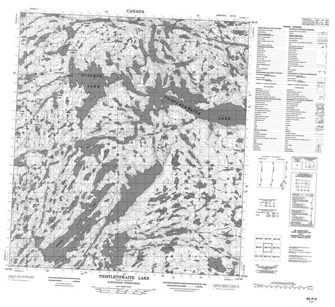 085P04 Thistlethwaite Lake Canadian topographic map, 1:50,000 scale