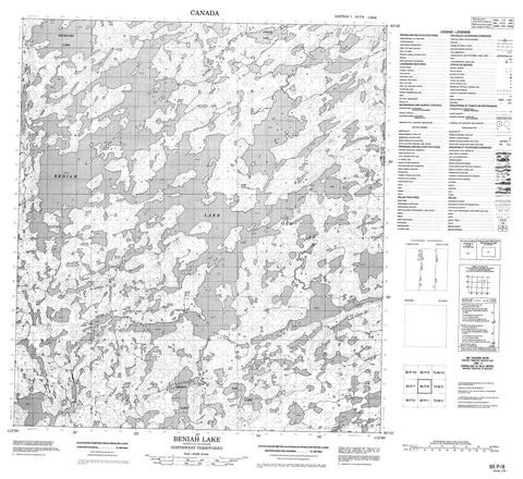 085P08 Beniah Lake Canadian topographic map, 1:50,000 scale