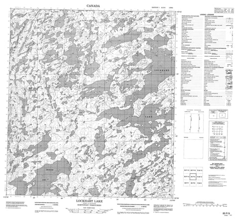 085P09 Lockhart Lake Canadian topographic map, 1:50,000 scale