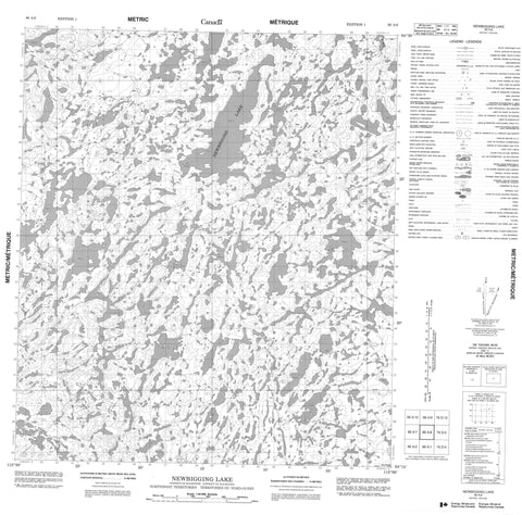 086A08 Newbigging Lake Canadian topographic map, 1:50,000 scale