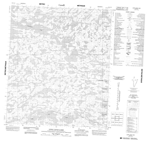 086A13 Long Legs Lake Canadian topographic map, 1:50,000 scale