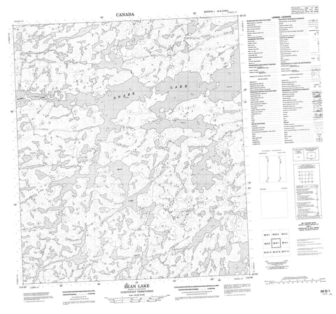 086B01 Bean Lake Canadian topographic map, 1:50,000 scale