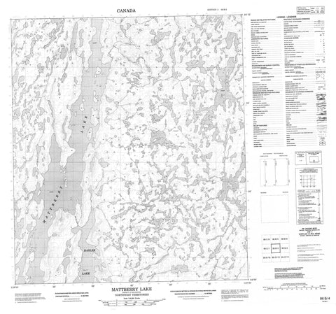 086B04 Mattberry Lake Canadian topographic map, 1:50,000 scale