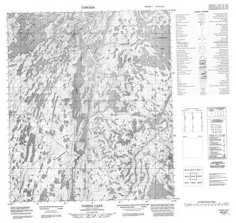 086B05 Norris Lake Canadian topographic map, 1:50,000 scale