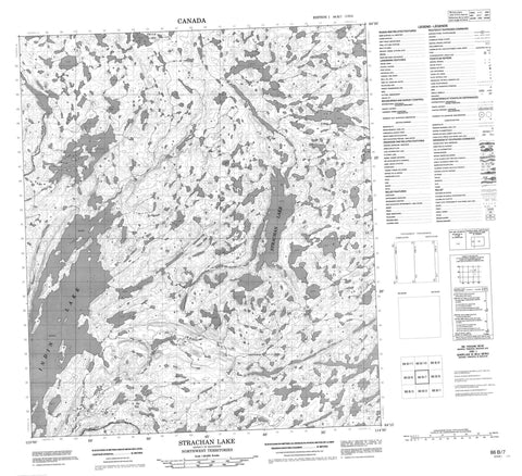 086B07 Strachan Lake Canadian topographic map, 1:50,000 scale