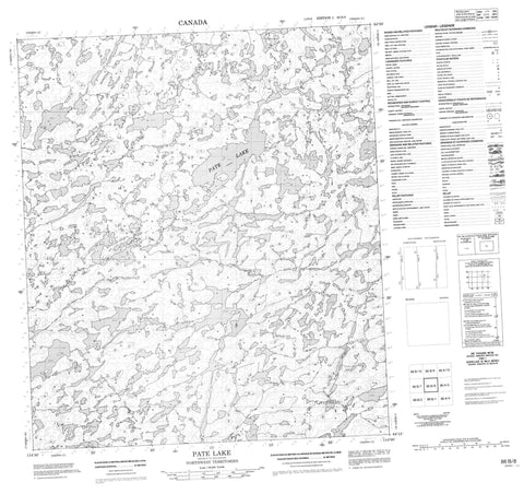 086B08 Pate Lake Canadian topographic map, 1:50,000 scale