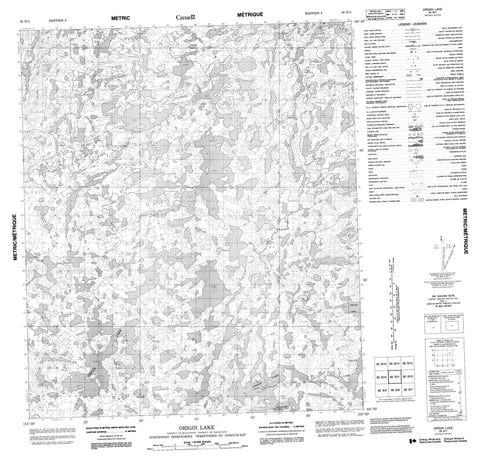 086B11 Origin Lake Canadian topographic map, 1:50,000 scale