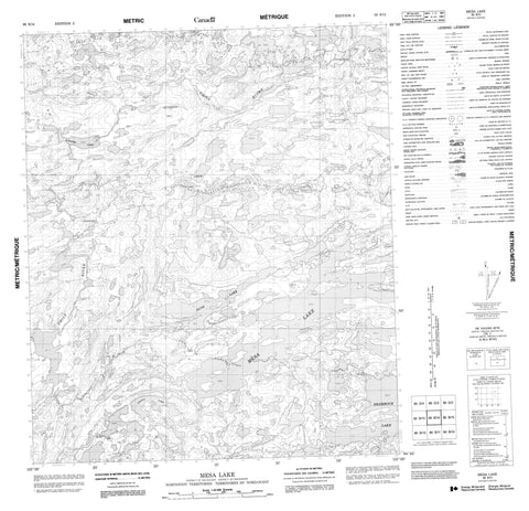 086B14 Mesa Lake Canadian topographic map, 1:50,000 scale