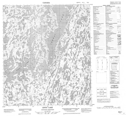 086C01 Zinto Lake Canadian topographic map, 1:50,000 scale