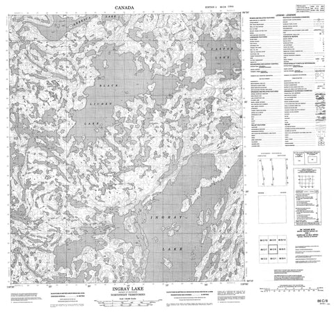 086C08 Ingray Lake Canadian topographic map, 1:50,000 scale