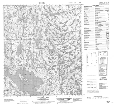 086C09 Rebesca Lake Canadian topographic map, 1:50,000 scale