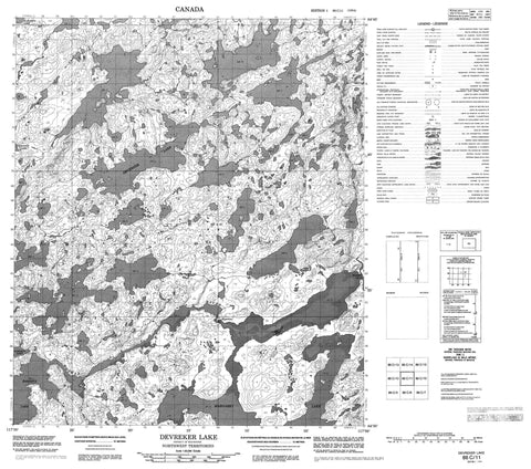 086C11 Devreker Lake Canadian topographic map, 1:50,000 scale