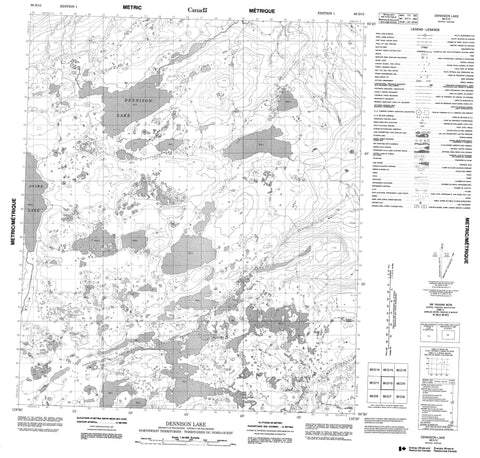 086D10 Dennison Lake Canadian topographic map, 1:50,000 scale