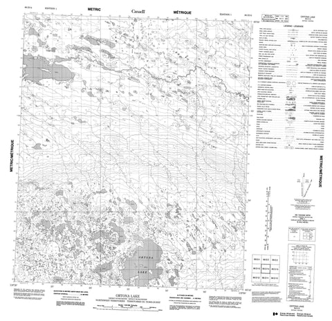 086D14 Ortona Lake Canadian topographic map, 1:50,000 scale