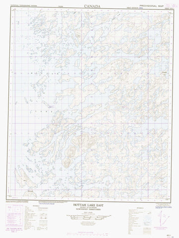 086E01 Hottah Lake East Canadian topographic map, 1:50,000 scale