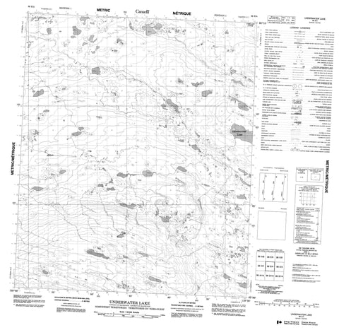 086E04 Underwater Lake Canadian topographic map, 1:50,000 scale