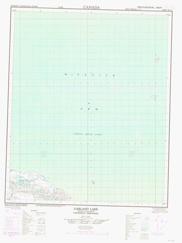 086E15 Garland Lake Canadian topographic map, 1:50,000 scale