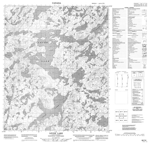 086F06 Lever Lake Canadian topographic map, 1:50,000 scale