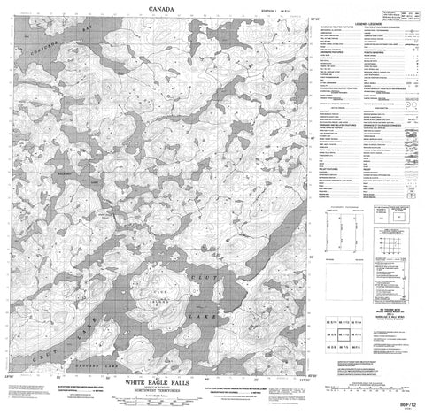 086F12 White Eagle Falls Canadian topographic map, 1:50,000 scale