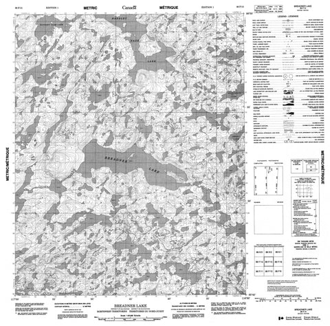 086F15 Breadner Lake Canadian topographic map, 1:50,000 scale