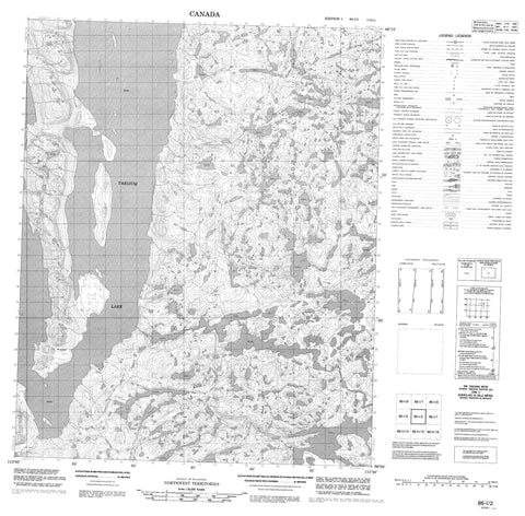 086I02 No Title Canadian topographic map, 1:50,000 scale