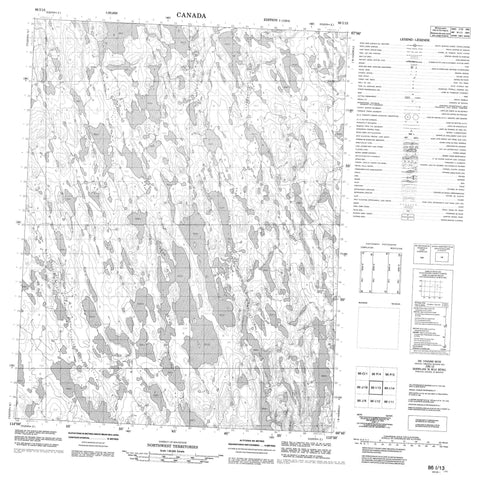 086I13 No Title Canadian topographic map, 1:50,000 scale