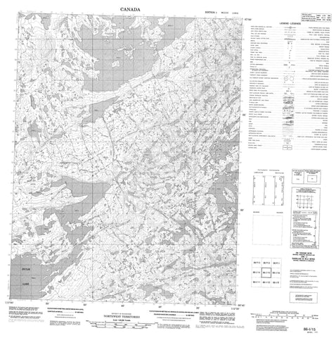 086I15 No Title Canadian topographic map, 1:50,000 scale