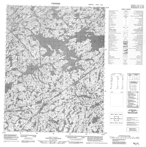 086I16 No Title Canadian topographic map, 1:50,000 scale