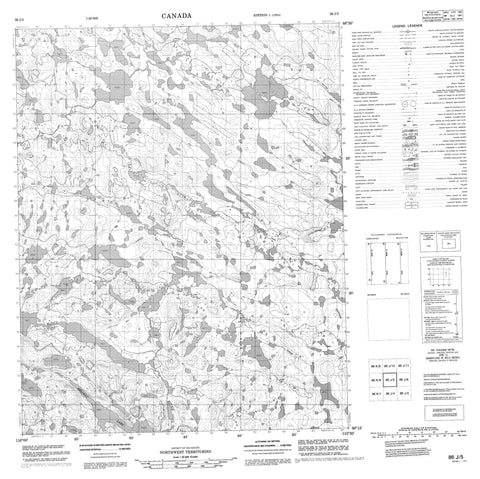 086J05 No Title Canadian topographic map, 1:50,000 scale