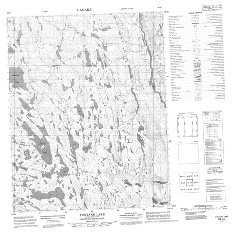 086J07 Fontano Lake Canadian topographic map, 1:50,000 scale