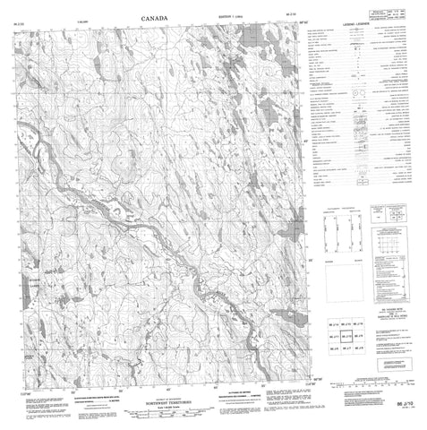 086J10 No Title Canadian topographic map, 1:50,000 scale