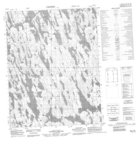 086J16 No Title Canadian topographic map, 1:50,000 scale