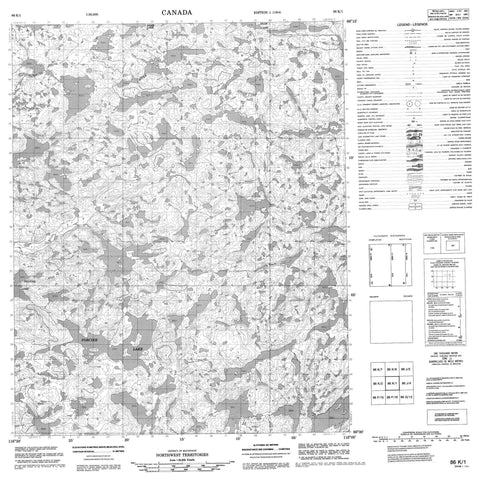 086K01 No Title Canadian topographic map, 1:50,000 scale