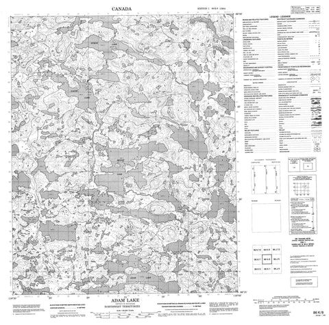 086K08 Adam Lake Canadian topographic map, 1:50,000 scale