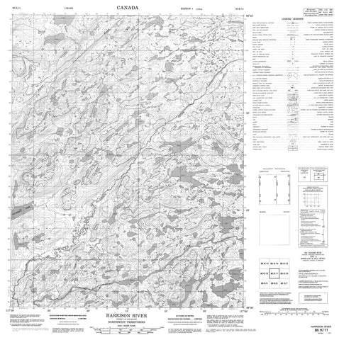 086K11 Harrison River Canadian topographic map, 1:50,000 scale