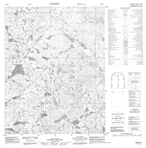 086K15 No Title Canadian topographic map, 1:50,000 scale