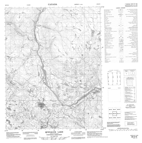 086K16 Qingaluk Lake Canadian topographic map, 1:50,000 scale