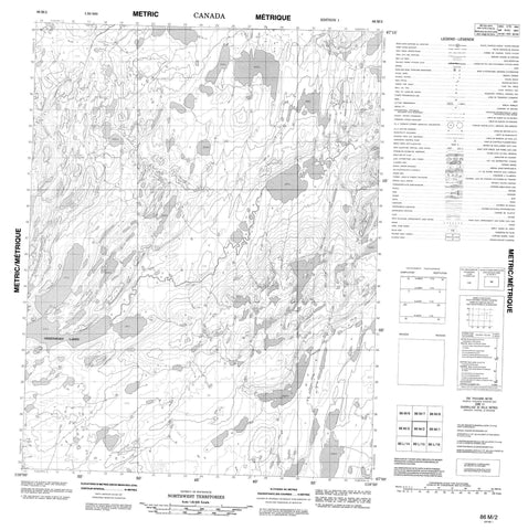 086M02 No Title Canadian topographic map, 1:50,000 scale