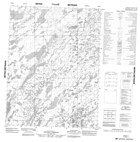 086M11 No Title Canadian topographic map, 1:50,000 scale