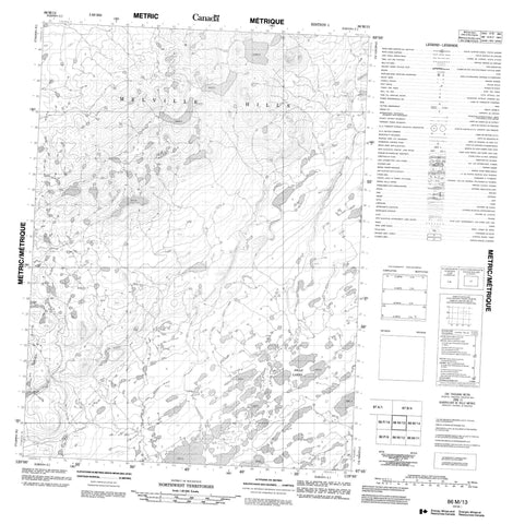 086M13 No Title Canadian topographic map, 1:50,000 scale