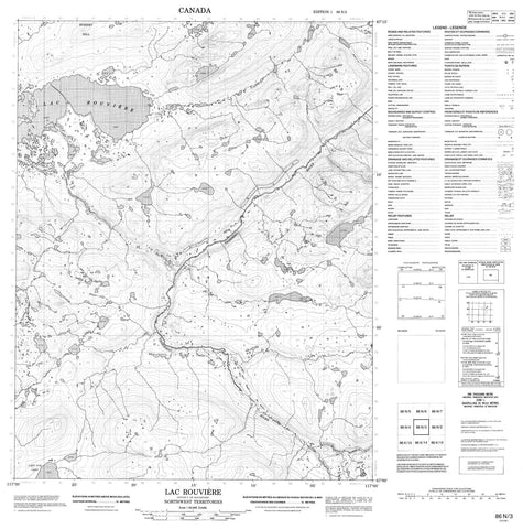 086N03 Lac Rouviere Canadian topographic map, 1:50,000 scale