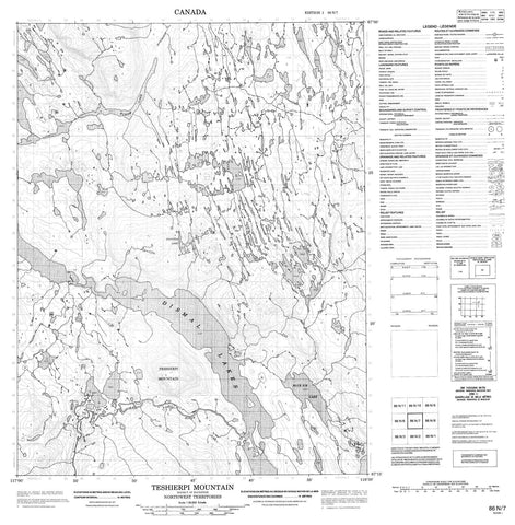 086N07 Teshierpi Mountain Canadian topographic map, 1:50,000 scale