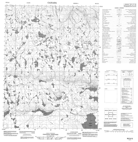 086N12 No Title Canadian topographic map, 1:50,000 scale