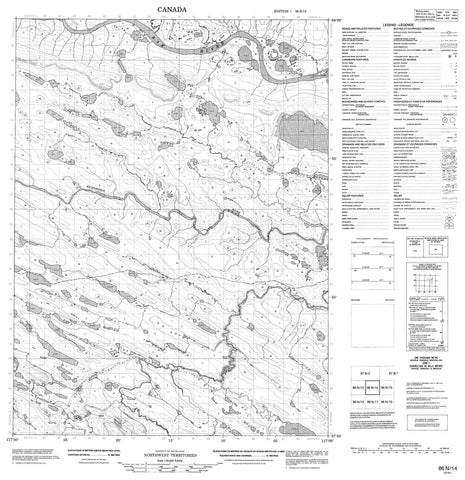 086N14 No Title Canadian topographic map, 1:50,000 scale